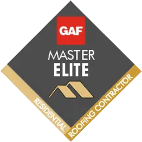 A Master elite words and a logo of GAF