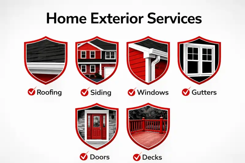 Home exterior improvement services offered by TC Backer Construction