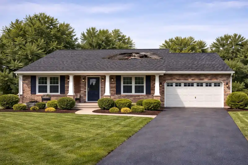Roof repair for missing shingles on a Dover PA home