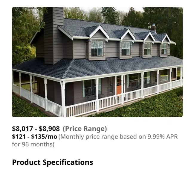 Roofing cost estimate example for a Dover PA home