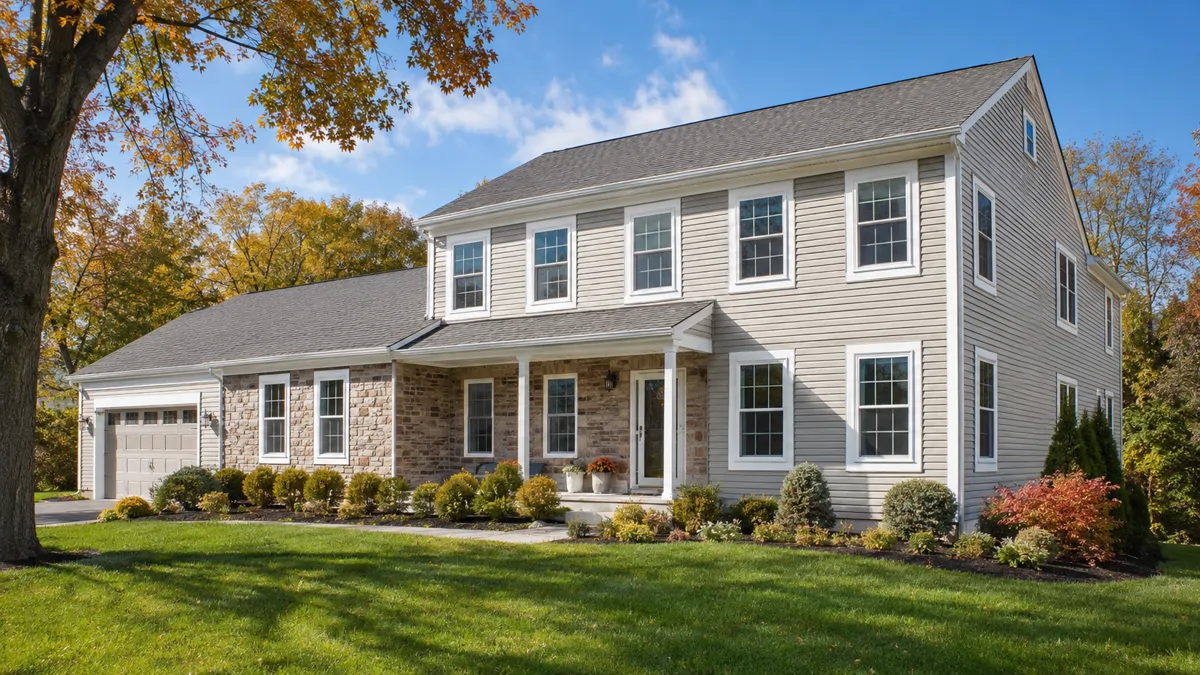 Pennsylvania home with new energy-efficient replacement windows installed by TC Backer Construction